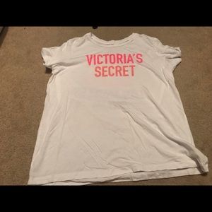 Victoria's Secret White and Pink Sleep Tee